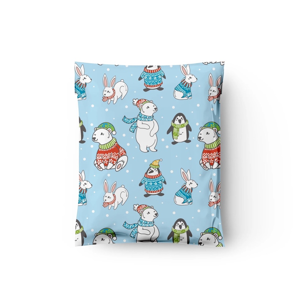 Christmas Winter Animals Poly Mailers 10x13 Pack of 25 - Picture 9 of 10